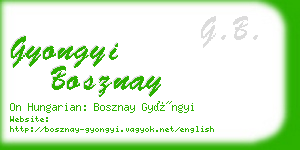 gyongyi bosznay business card